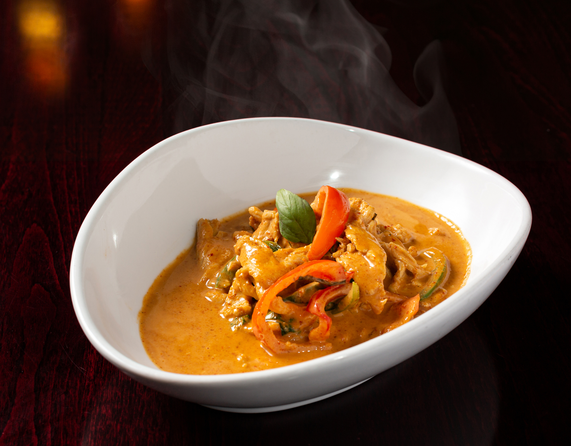 Panang curry with peppers and Thai basil